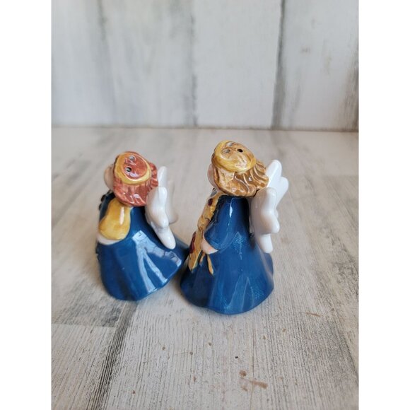 Angel salt pepper shaker cherub girl blonde set xmas religious - Picture 2 of 4